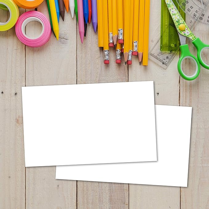 Home Advantage 3x5 Blank Index Cards - Our 50 Pack of Blank Note Cards Use Heavy Duty Cardstock to Make Them Bleed Proof - These Plain Index Cards Make Great Greeting Cards, Recipe Cards & Flash Cards